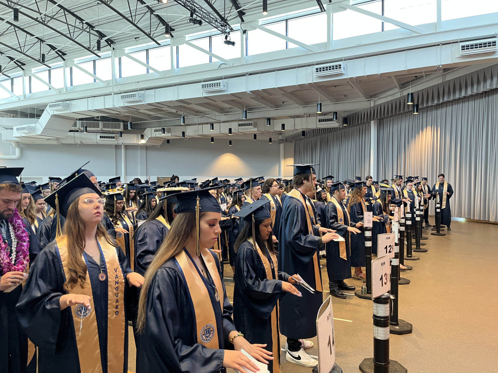 Vanguard University students praying 