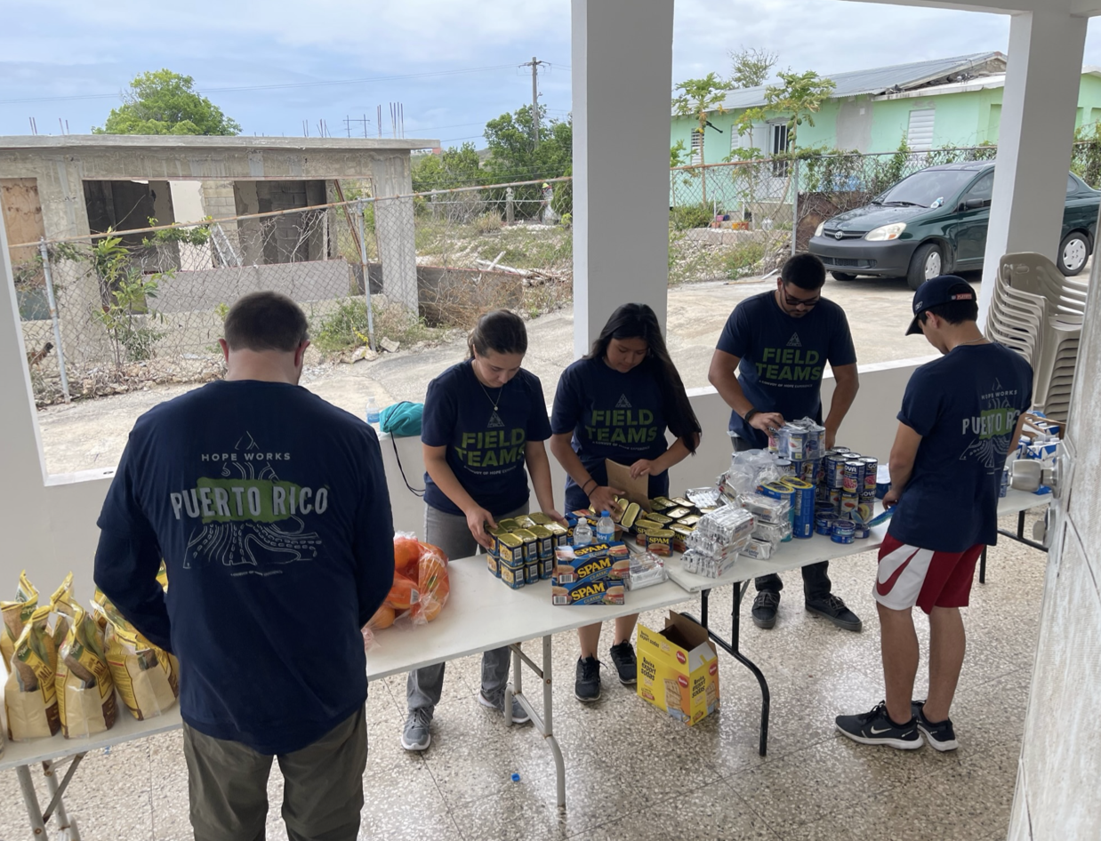 Vanguard University students serving in Puerto Rico in May 2022.