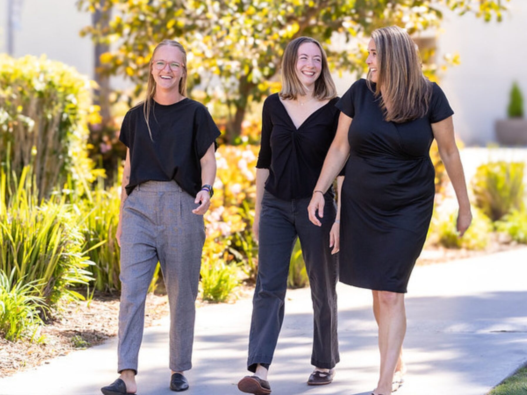 Group of women walking at Vanguard University 