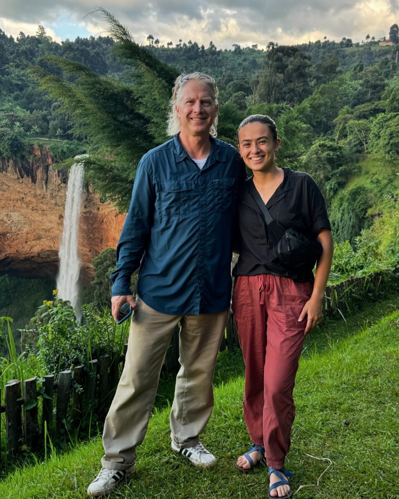 father and daughter smiling together